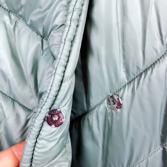 Just Fab Shiny Puffer Jacket Mint Green Size Small - Picture 10 of 12